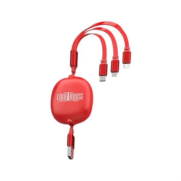 3.9' retractable multi-charging cable cord with built-in Micro-USB, USB-C and IP... from ASI 39552 BEL Promo