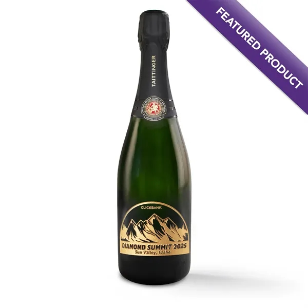 750-milliliter Taittinger champagne bottle with imprint options.... from ASI 30223 A Plus Wine Designs