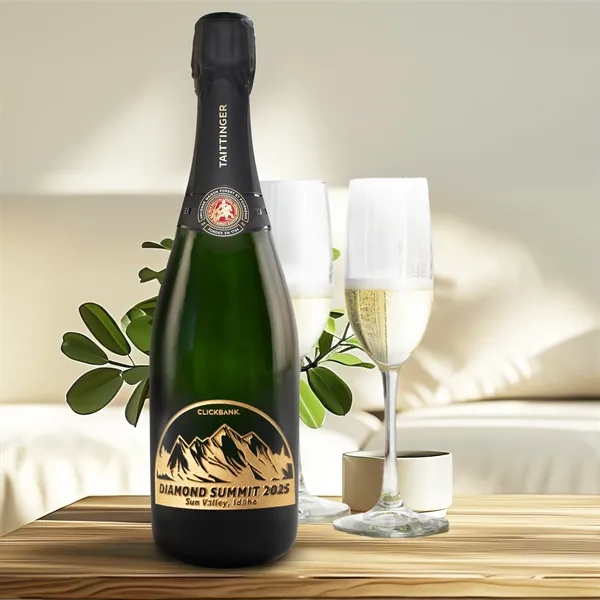 750-milliliter Taittinger champagne bottle with imprint options.... from ASI 30223 A Plus Wine Designs