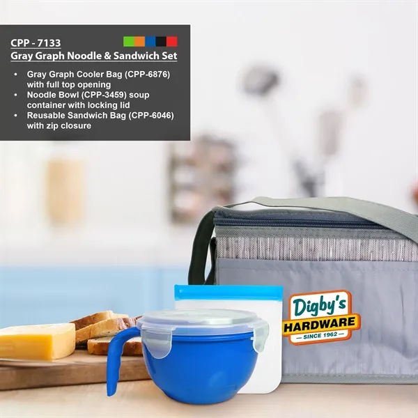 Gray Graph Noodle & Sandwich Set... from ASI 30208 A P Specialties / AP Specialties