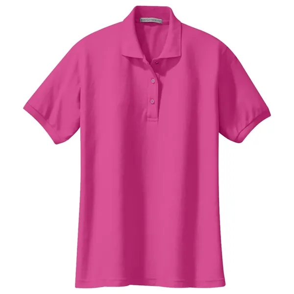 Ladies' pique knit Silk Touch sport shirt with flat-knit collar/cuffs, metal... from ASI 31260 AdCapitol