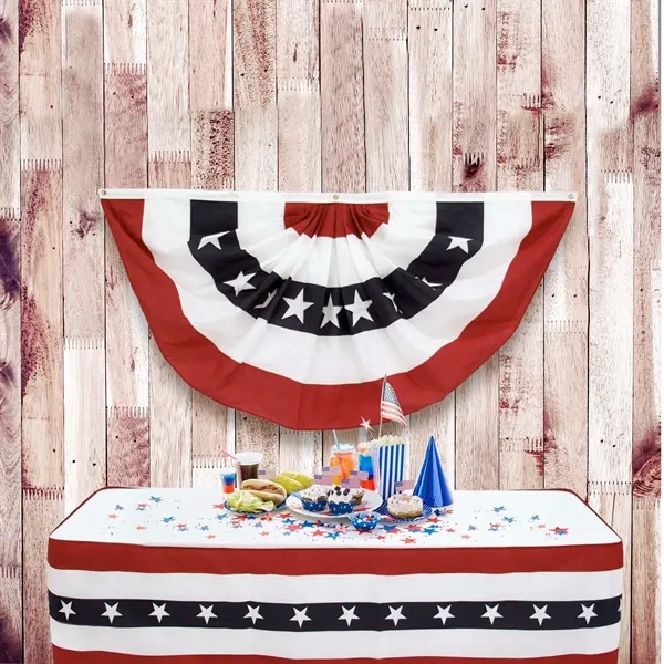 3' x 6' full fan pleated flag with hemmed design and... from ASI 87188 Showdown Displays