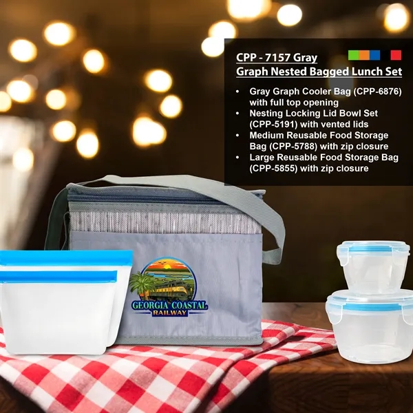 Gray Graph Nested Bagged Lunch Set... from ASI 30208 A P Specialties / AP Specialties