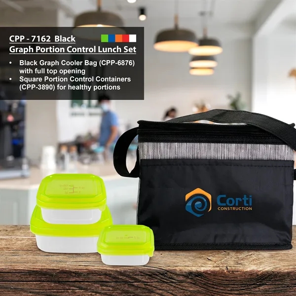 Black Graph Portion Control Lunch Set... from ASI 30208 A P Specialties / AP Specialties