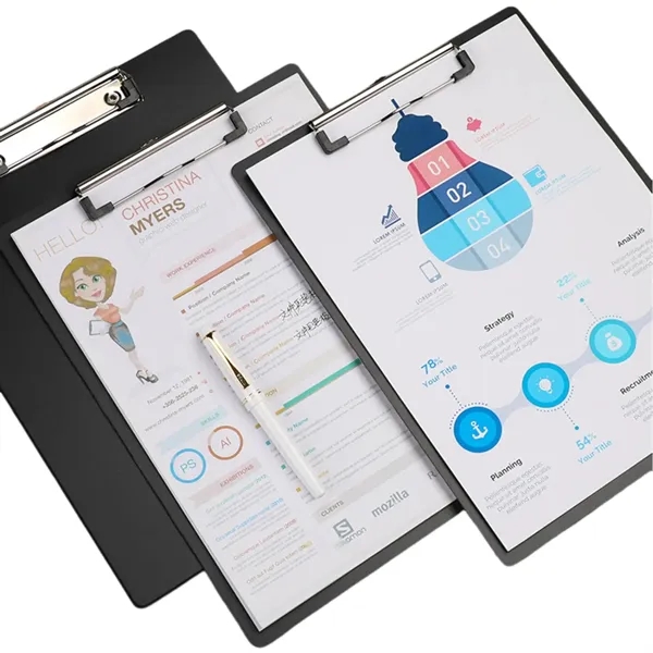 PP plastic clipboard with metal clip plus 1 color silkscreen imprint... from ASI 37218 Athena Promo (tm)