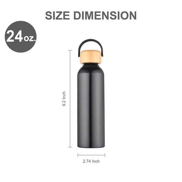 24 oz. Recycled Aluminum Water Bottle w/ Bamboo lid... from ASI 39820 Opusline (Benmex)