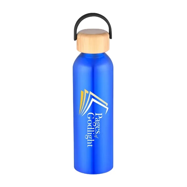 24 oz. Recycled Aluminum Water Bottle w/ Bamboo lid... from ASI 39820 Opusline (Benmex)