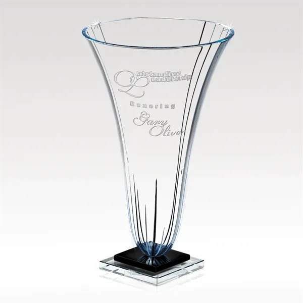 Award vase made of stunning Starphire glass and fused with strings... from ASI 93986 Visions/Awardcraft / Visions Awards