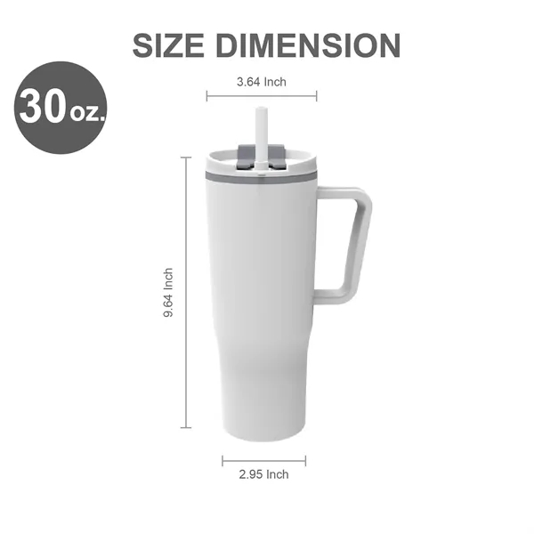 30 oz. Double Wall Plastic Travel Mug w/ Handle & Straw... from ASI 39820 Opusline (Benmex)