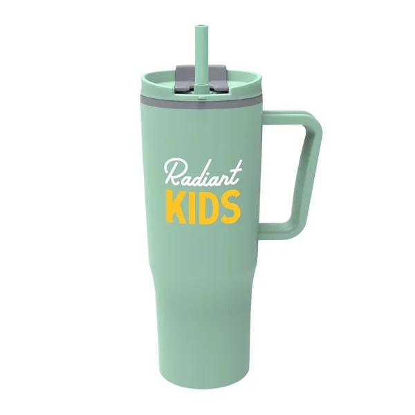 30 oz. Double Wall Plastic Travel Mug w/ Handle & Straw... from ASI 39820 Opusline (Benmex)