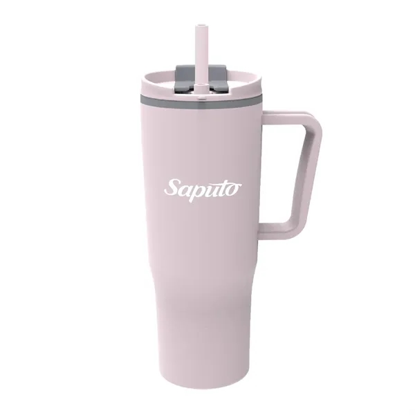 30 oz. Double Wall Plastic Travel Mug w/ Handle & Straw... from ASI 39820 Opusline (Benmex)
