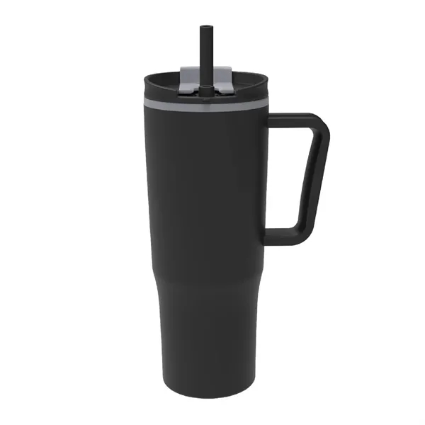 30 oz. Double Wall Plastic Travel Mug w/ Handle & Straw... from ASI 39820 Opusline (Benmex)