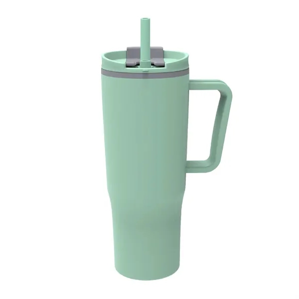 30 oz. Double Wall Plastic Travel Mug w/ Handle & Straw... from ASI 39820 Opusline (Benmex)