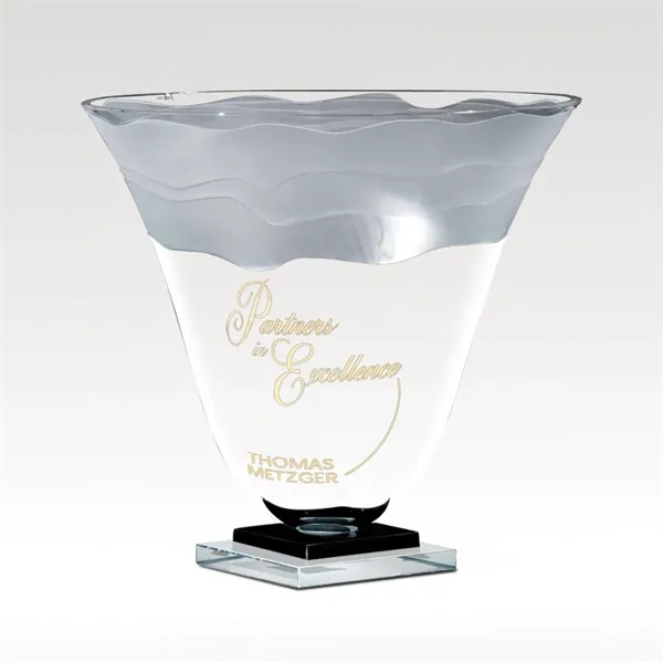 Award vase made of Starphire glass with a stainless steel star... from ASI 93986 Visions/Awardcraft / Visions Awards