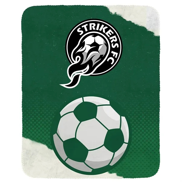 Soccer Velvety Recycled Plush Blanket... from ASI 30208 A P Specialties / AP Specialties