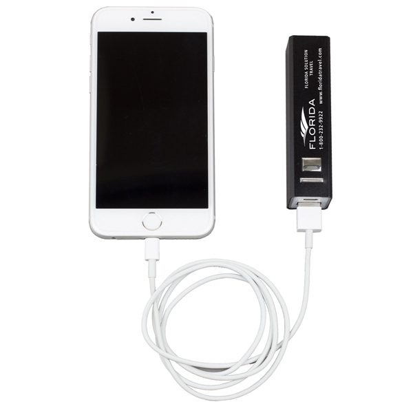 3 11/16" x 13/16" aluminum 2200mAh Powerbank and USB cable. Lithium... from ASI 62660 Innovation Line