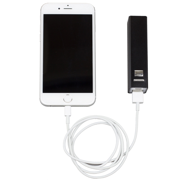 3 11/16" x 13/16" aluminum 2200mAh Powerbank and USB cable. Lithium... from ASI 62660 Innovation Line
