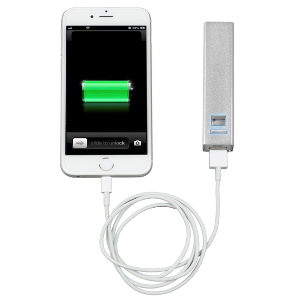 3 11/16" x 13/16" aluminum 2200mAh Powerbank and USB cable. Lithium... from ASI 62660 Innovation Line