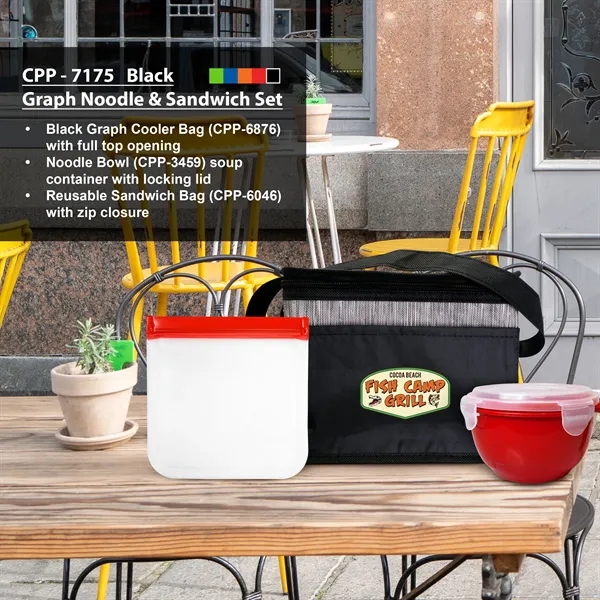 Black Graph Noodle & Sandwich Set... from ASI 30208 A P Specialties / AP Specialties