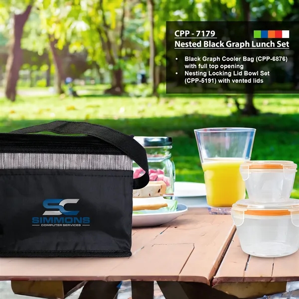 Nested Black Graph Lunch Set... from ASI 30208 A P Specialties / AP Specialties