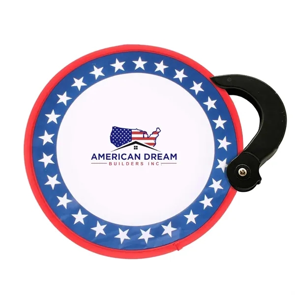 7" collapsible hand fan with handle and patriotic theme.... from ASI 63549 Jornik Manufacturing Corp