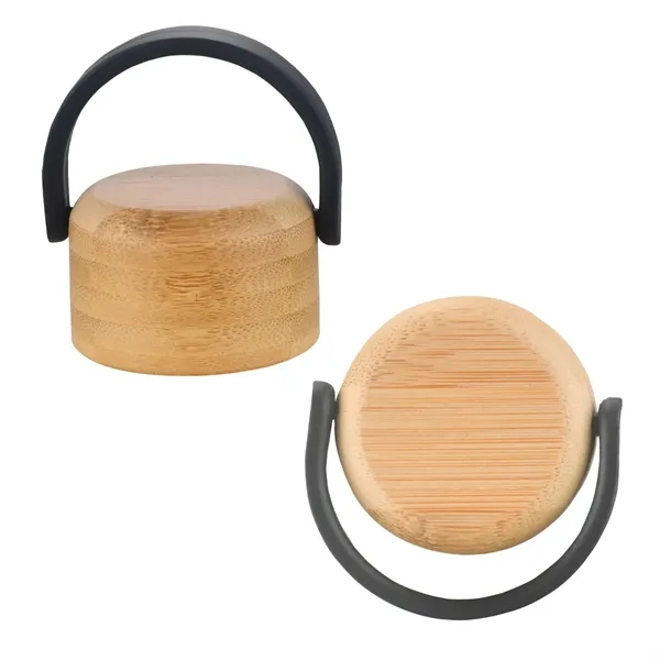 24 oz. recycled aluminum water bottle with a screw-on, leak-resistant bamboo... from ASI 57655 STOPNGO Line