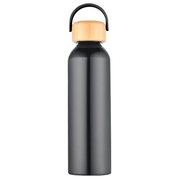 24 oz. recycled aluminum water bottle with a screw-on, leak-resistant bamboo... from ASI 57655 STOPNGO Line