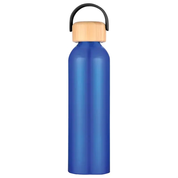 24 oz. recycled aluminum water bottle with a screw-on, leak-resistant bamboo... from ASI 57655 STOPNGO Line