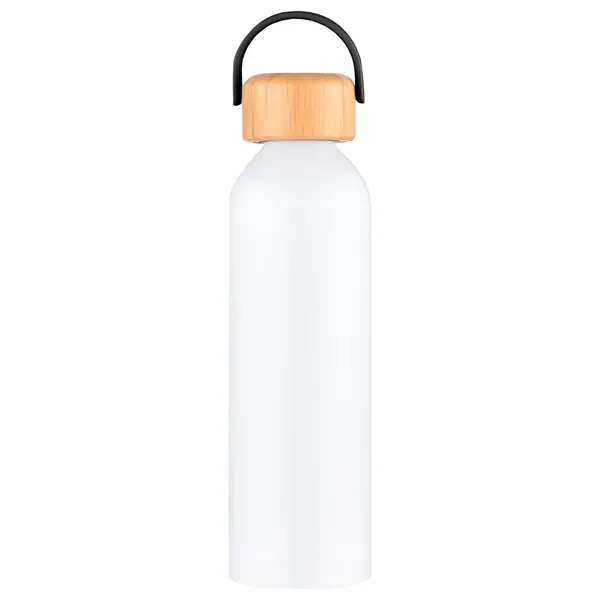 24 oz. recycled aluminum water bottle with a screw-on, leak-resistant bamboo... from ASI 57655 STOPNGO Line