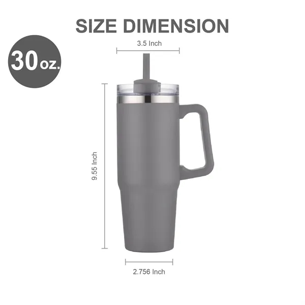 30 oz. Vacuum Stainless Steel Travel Mug w/ Handle & Straw... from ASI 39820 Opusline (Benmex)
