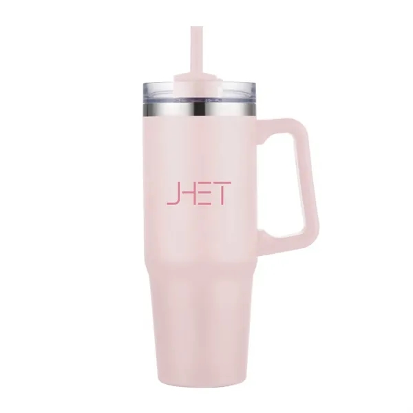30 oz. Vacuum Stainless Steel Travel Mug w/ Handle & Straw... from ASI 39820 Opusline (Benmex)