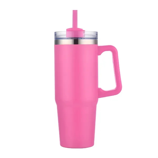 30 oz. Vacuum Stainless Steel Travel Mug w/ Handle & Straw... from ASI 39820 Opusline (Benmex)