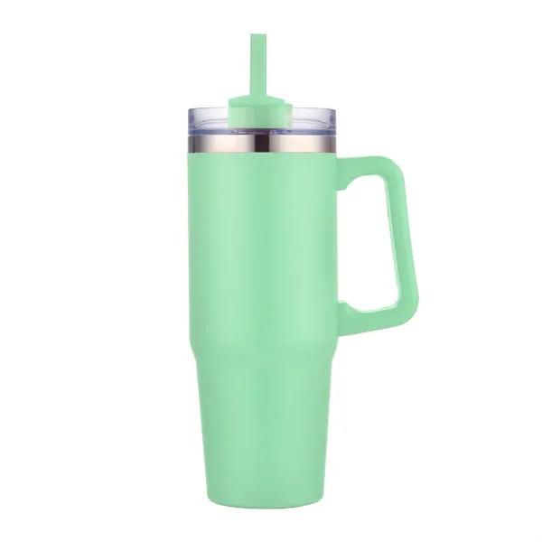 30 oz. Vacuum Stainless Steel Travel Mug w/ Handle & Straw... from ASI 39820 Opusline (Benmex)