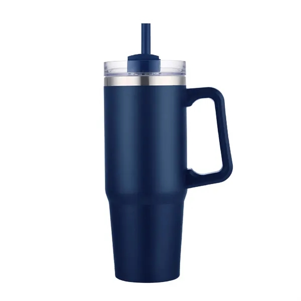 30 oz. Vacuum Stainless Steel Travel Mug w/ Handle & Straw... from ASI 39820 Opusline (Benmex)