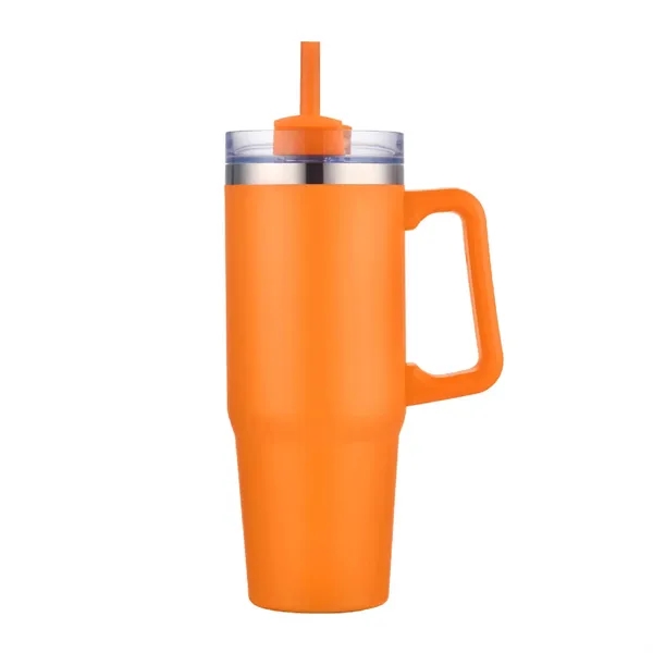 30 oz. Vacuum Stainless Steel Travel Mug w/ Handle & Straw... from ASI 39820 Opusline (Benmex)