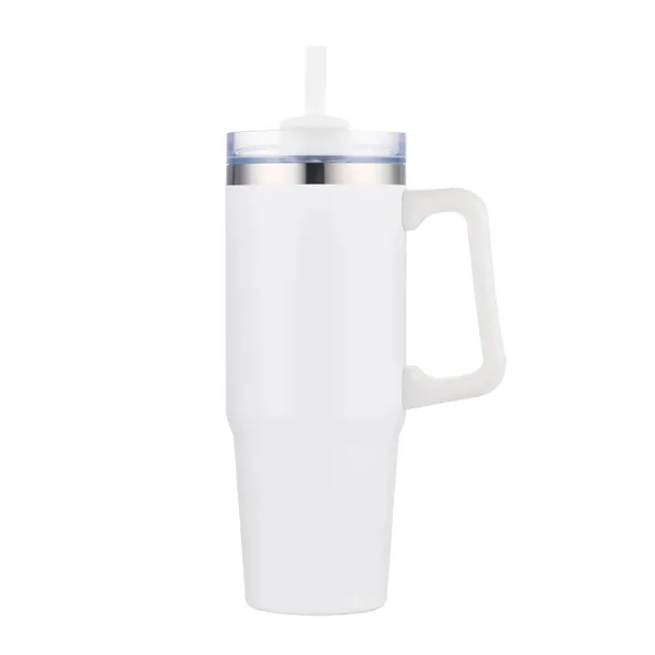 30 oz. Vacuum Stainless Steel Travel Mug w/ Handle & Straw... from ASI 39820 Opusline (Benmex)