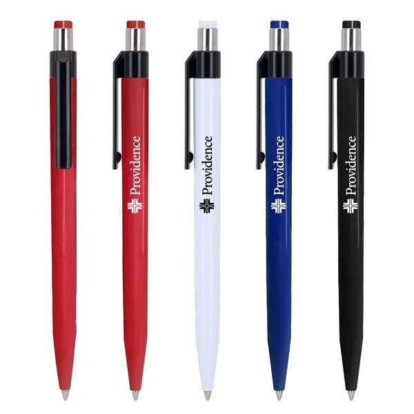 Recycled ABS ballpoint pen with click-action mechanism, black-accented barrel and clip,... from ASI 88060 Snugz/USA Inc