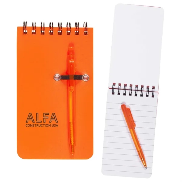 Spiral jotter with lined notebook paper and pen.... from ASI 63549 Jornik Manufacturing Corp / Jornik