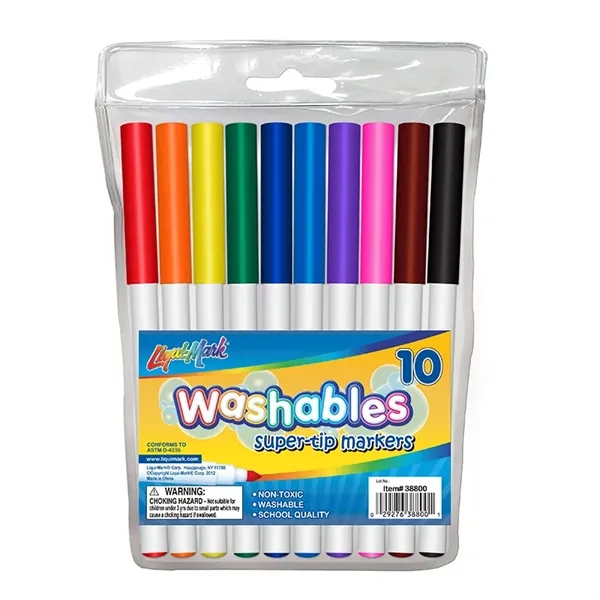 Set of 10 Washable Super Tip Markers Assorted Colors... from ASI 67675 Liqui-Mark Corp