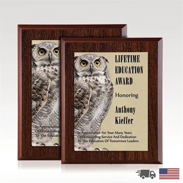 Award plaque made from simulated wood with custom engraved message.... from ASI 93986 Visions/Awardcraft / Visions Awards