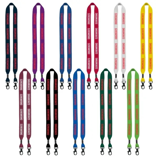 16" x 3/4" cotton lanyard with double lobster clips.... from ASI 88060 Snugz/USA Inc