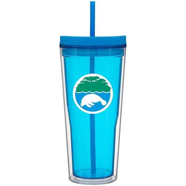 20.9 oz double-wall acrylic tumbler with clear outer, colored inner, push-on... from ASI 51197 ETS Express, LLC