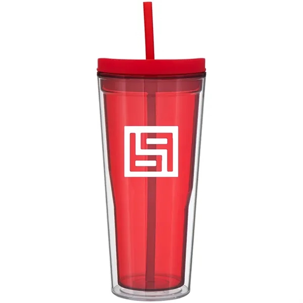 20.9 oz double-wall acrylic tumbler with clear outer, colored inner, push-on... from ASI 51197 ETS Express, LLC