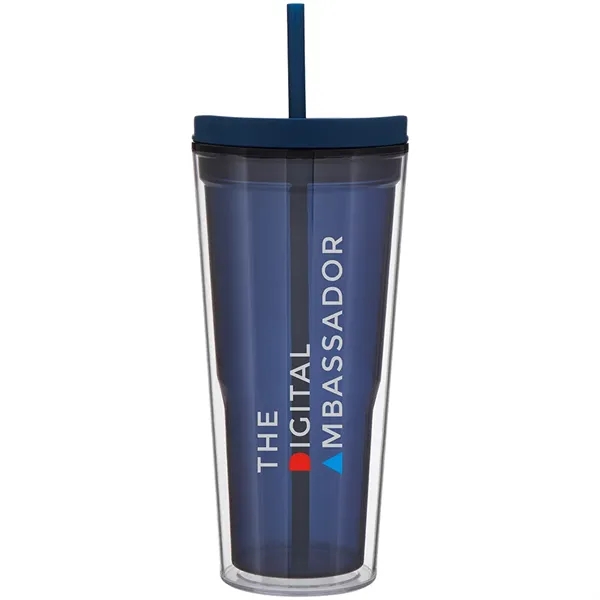 20.9 oz double-wall acrylic tumbler with clear outer, colored inner, push-on... from ASI 51197 ETS Express, LLC