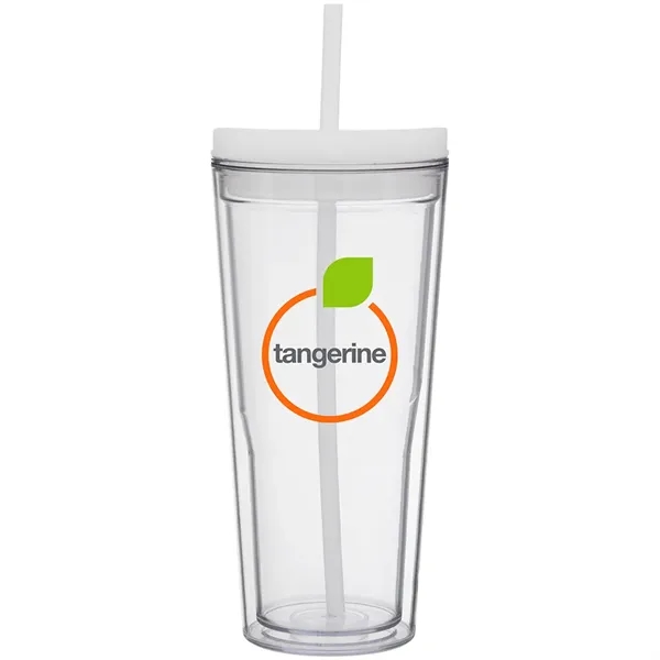 20.9 oz double-wall acrylic tumbler with clear outer, colored inner, push-on... from ASI 51197 ETS Express, LLC