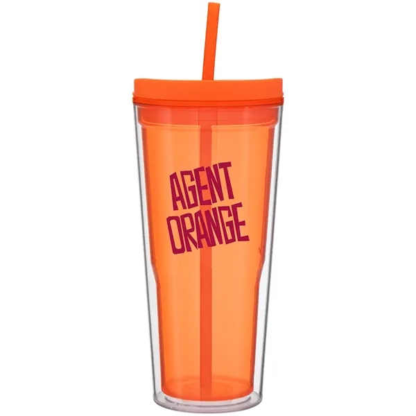 20.9 oz double-wall acrylic tumbler with clear outer, colored inner, push-on... from ASI 51197 ETS Express, LLC