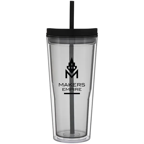 20.9 oz double-wall acrylic tumbler with clear outer, colored inner, push-on... from ASI 51197 ETS Express, LLC