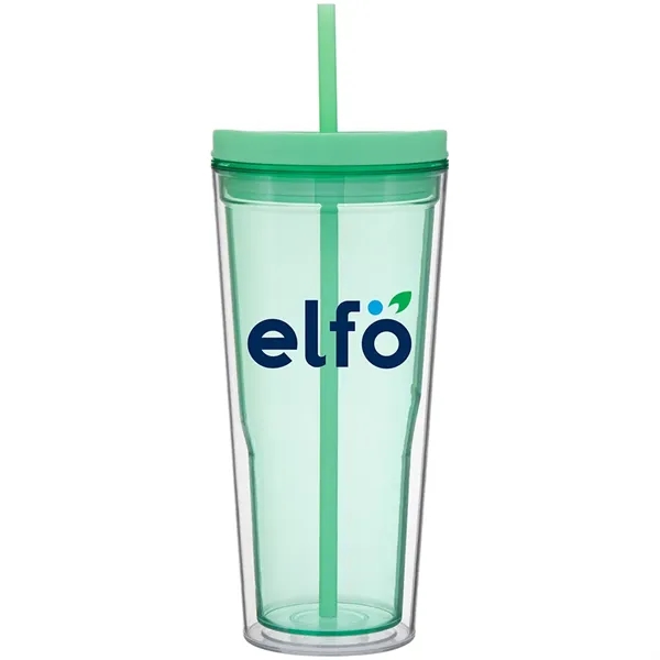 20.9 oz double-wall acrylic tumbler with clear outer, colored inner, push-on... from ASI 51197 ETS Express, LLC