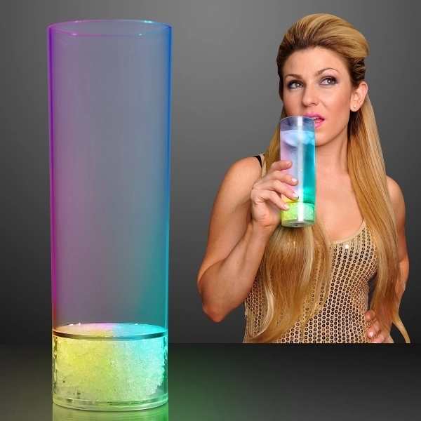 Blank or Imprinted. Sleek tall glass with multicolored LEDs, 8 light... from ASI 34194 ALightPromos / Alight Promotional Products