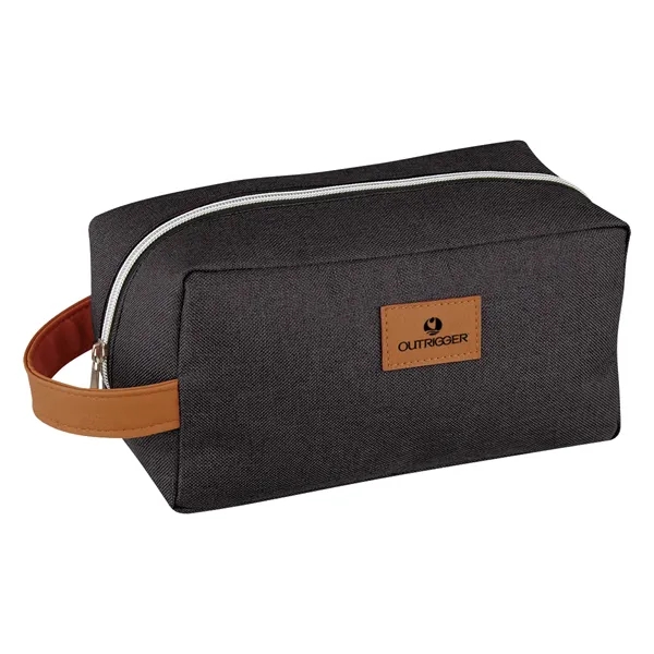 600 denier polyester heather toiletry bag with a zippered compartment and... from ASI 61125 Hit Promotional Products / Hit®